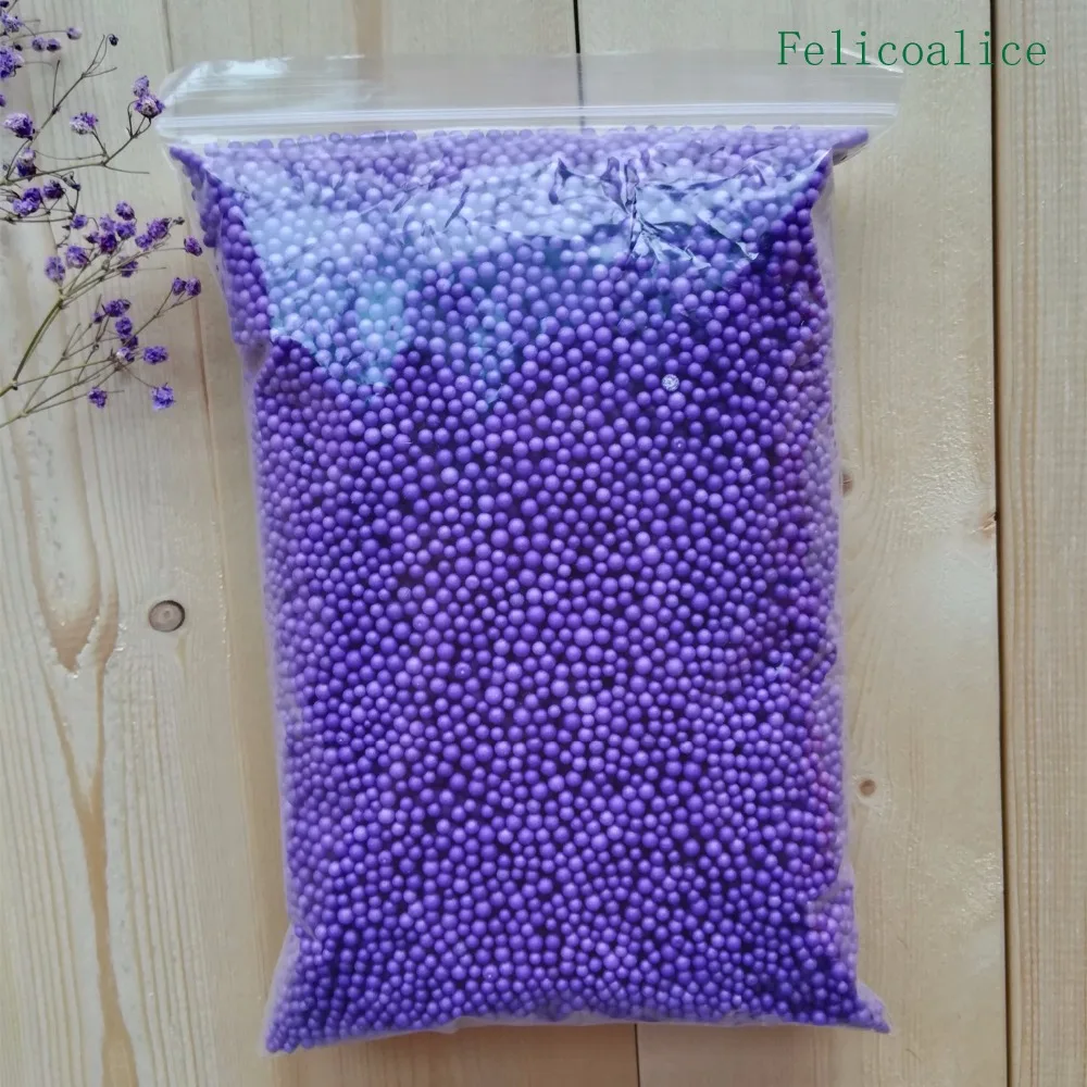 250g/bag DIY Snow Mud Particles Accessories Slime Foam Beads Small Tiny Mini Balls Floam Filler For DIY Supplies 2-4mm