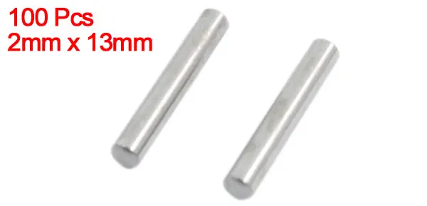 UXCELL 100Pcs 2mmx13mm Metal Parallel Dowel Pins Fasten Elements Silver Tone Widely Used On Precise Location