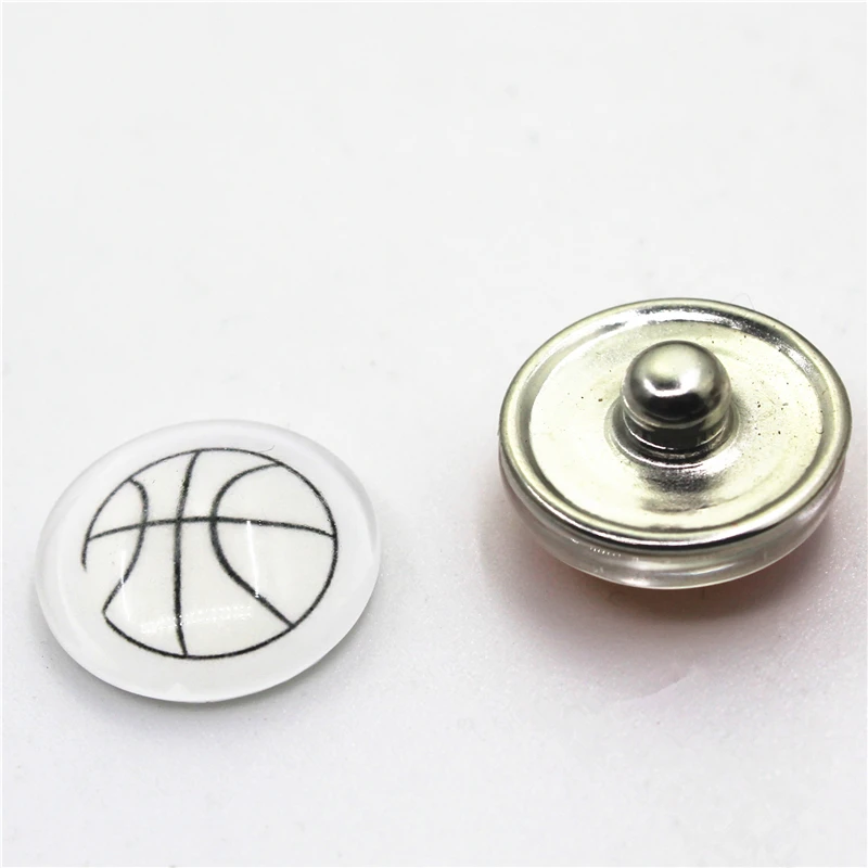 Hot Selling 20pcs/lot Basketball Sports Events Snap Buttons For 18mm Snap Bracelet&Bangles DIY Snap Jewelry Charms