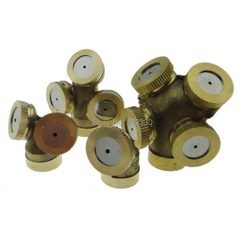 200PCS 4 Hole Adjustable Brass Spray Misting Nozzle Garden Sprinklers Irrigation Fitting Home Gardern Tools