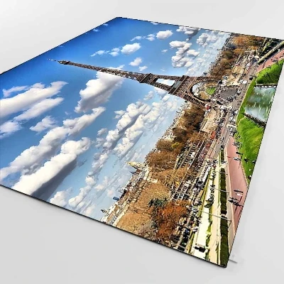 Else Paris Tower Photo Landscape View Nature 3d Print Non Slip Microfiber Living Room Decorative Modern Washable Area Rug Mat