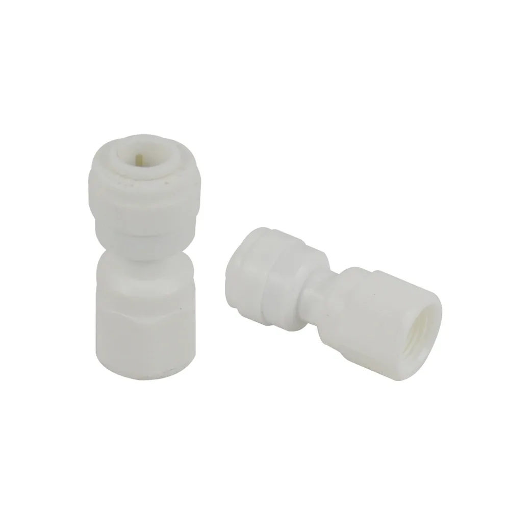 Adaptador hembra de tubo con rosca de 1/8 "a 1/4", conector rápido para filtros de agua y sistema de ósmosis inversa, paquete de 2