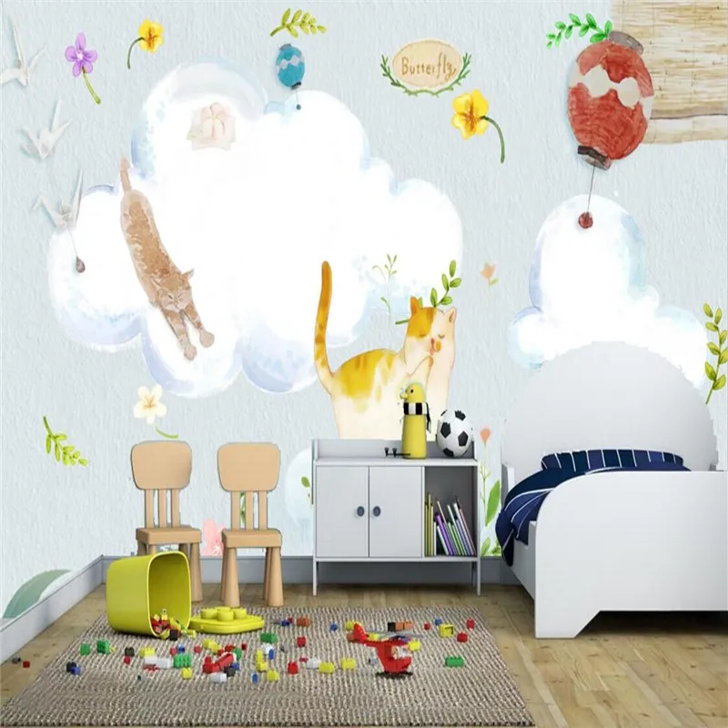 

Jian Ou hand-painted pastoral style TV background wall. Specializing in the production of wallpaper murals