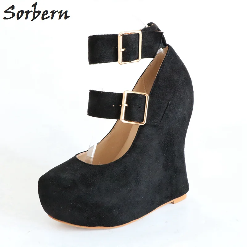 

Sorbern Custom Strange Wedges Pumps Shoes Women Add 3cm Strap Custom 16cm Heels Platform Shoes High Heel Ladies Pumps Shoes