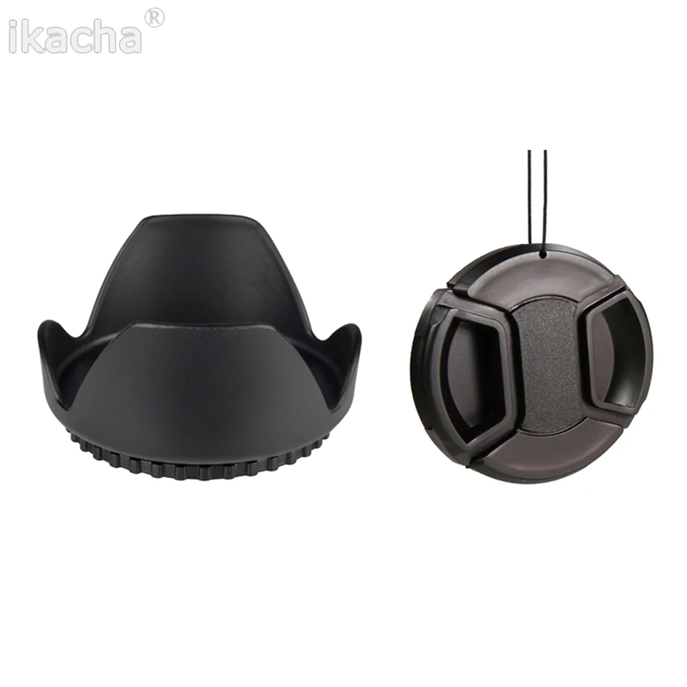 Universal 49 52 55 58 62 67 72 77 82mm Petal Flower Lens Hood +Lens Cap For Canon Nikon Sony All Camera Lens