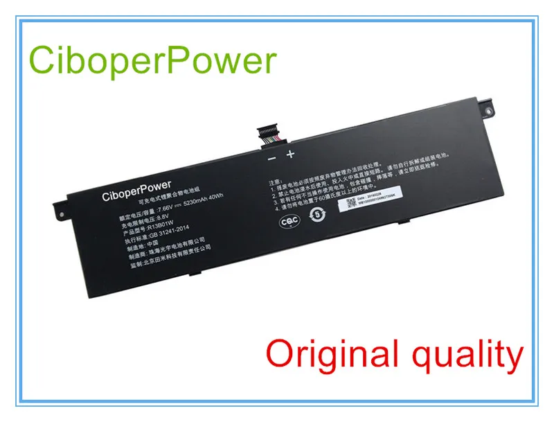 Original quality laptop battery for 7.66V 40Wh Laptop Battery for 13.3 R13B01W