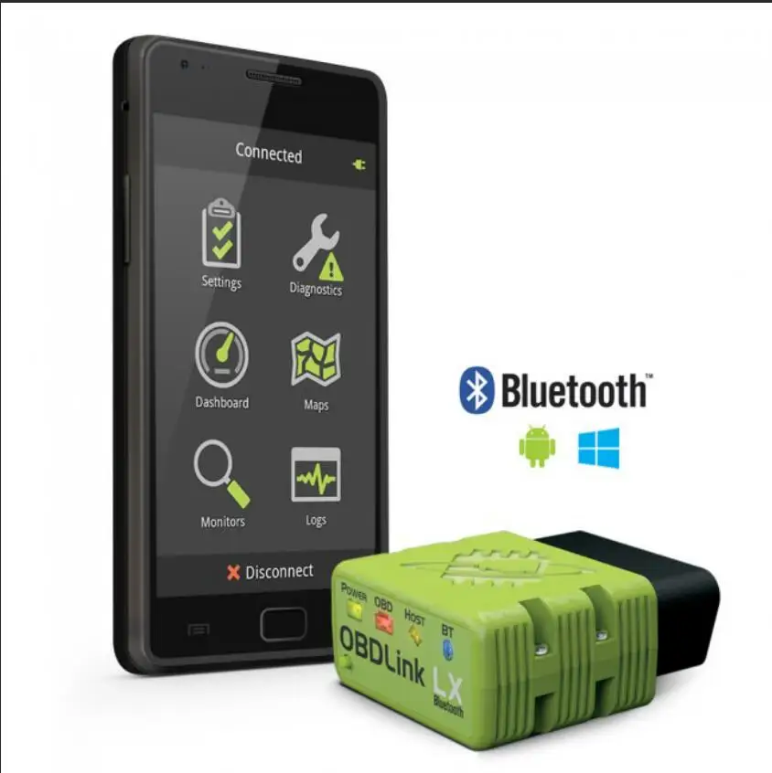 OBDLink LX Bluetooth OBD2 Professional Scantool Automotive Scan Tool with OBD II Connector for Windows and Android