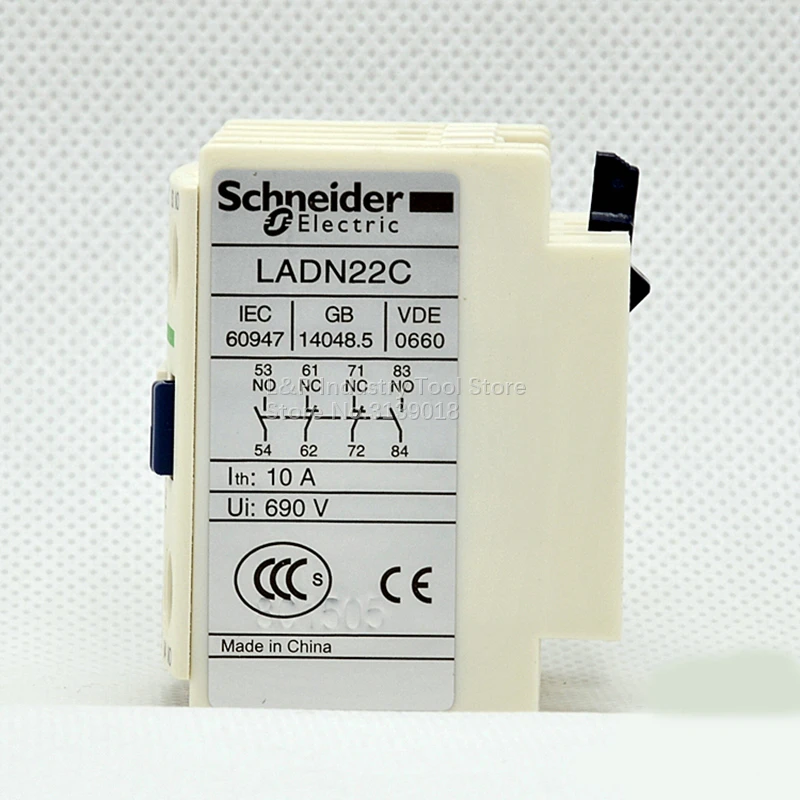 5PCS/LOT Original Schneider Electric LADN22C Auxiliary Contact Block LA-DN22C Contactor Auxiliary Contact 2NO 2NC Upgrade Black