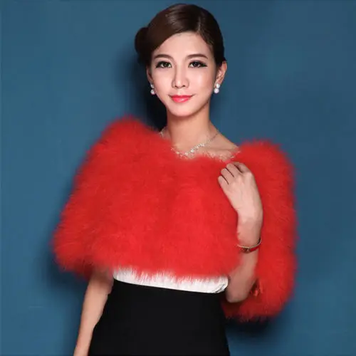 Fashion natural ostrich feather fur bridal wraps wedding accessory turkey fur women scarf shawl S62