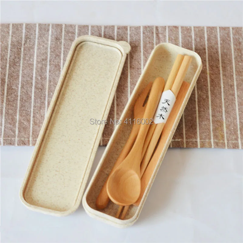 30Set Japanese Style Portable Cutlery Set Beech Wood Dinnerware Set Wooden Knife Dinner Tableware Set