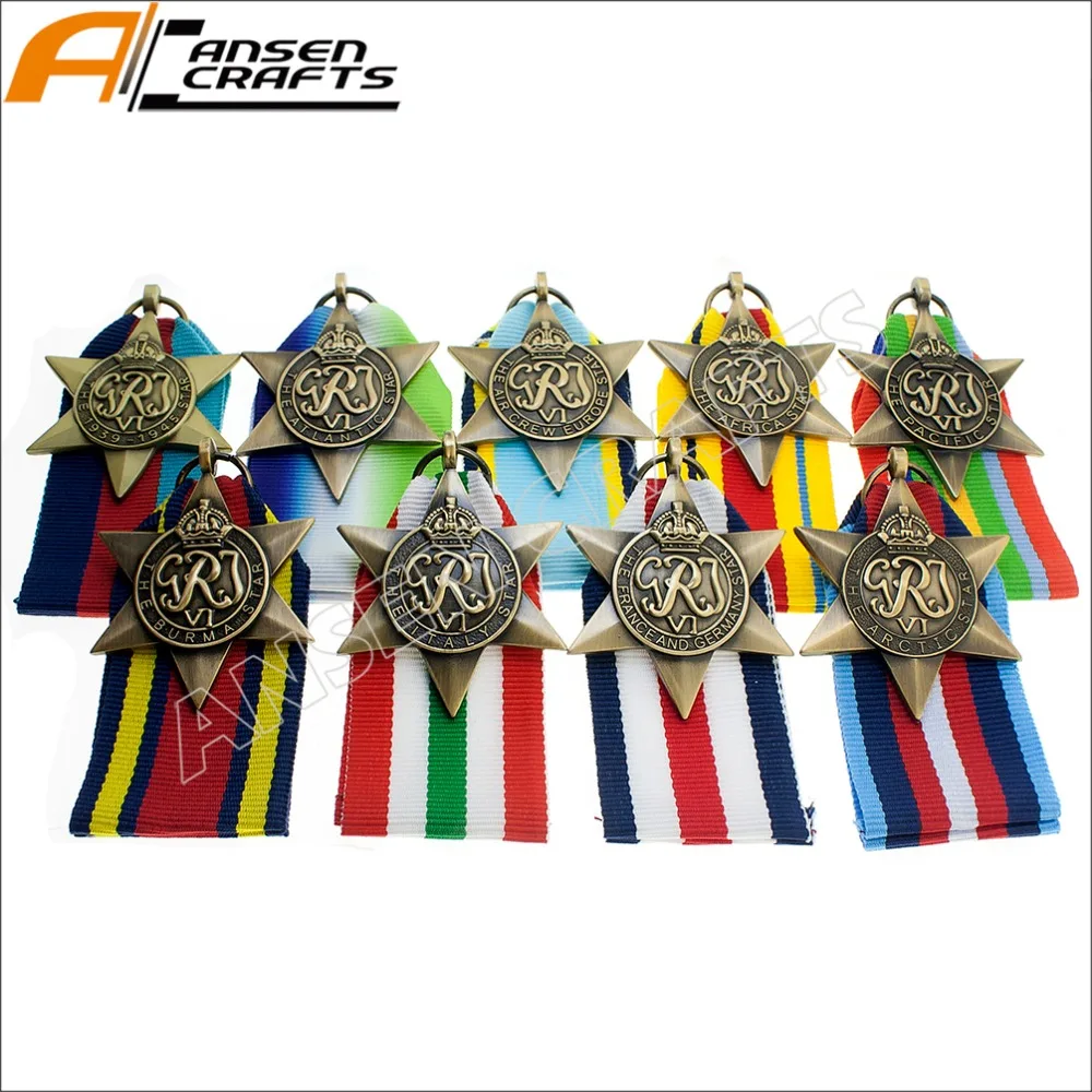 1939 1945 Atlantic Air Crew Europe Africa Pacific Burma Italy France and Germany Arctic Bronze Complete 9 Sets Star Medal