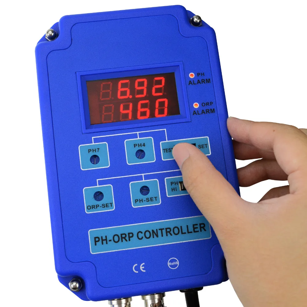 Digital pH ORP Redox 2 in 1 Controller Monitor w/ Output Power Relay Control Electrode Probe BNC for Aquarium Hydroponics Plants