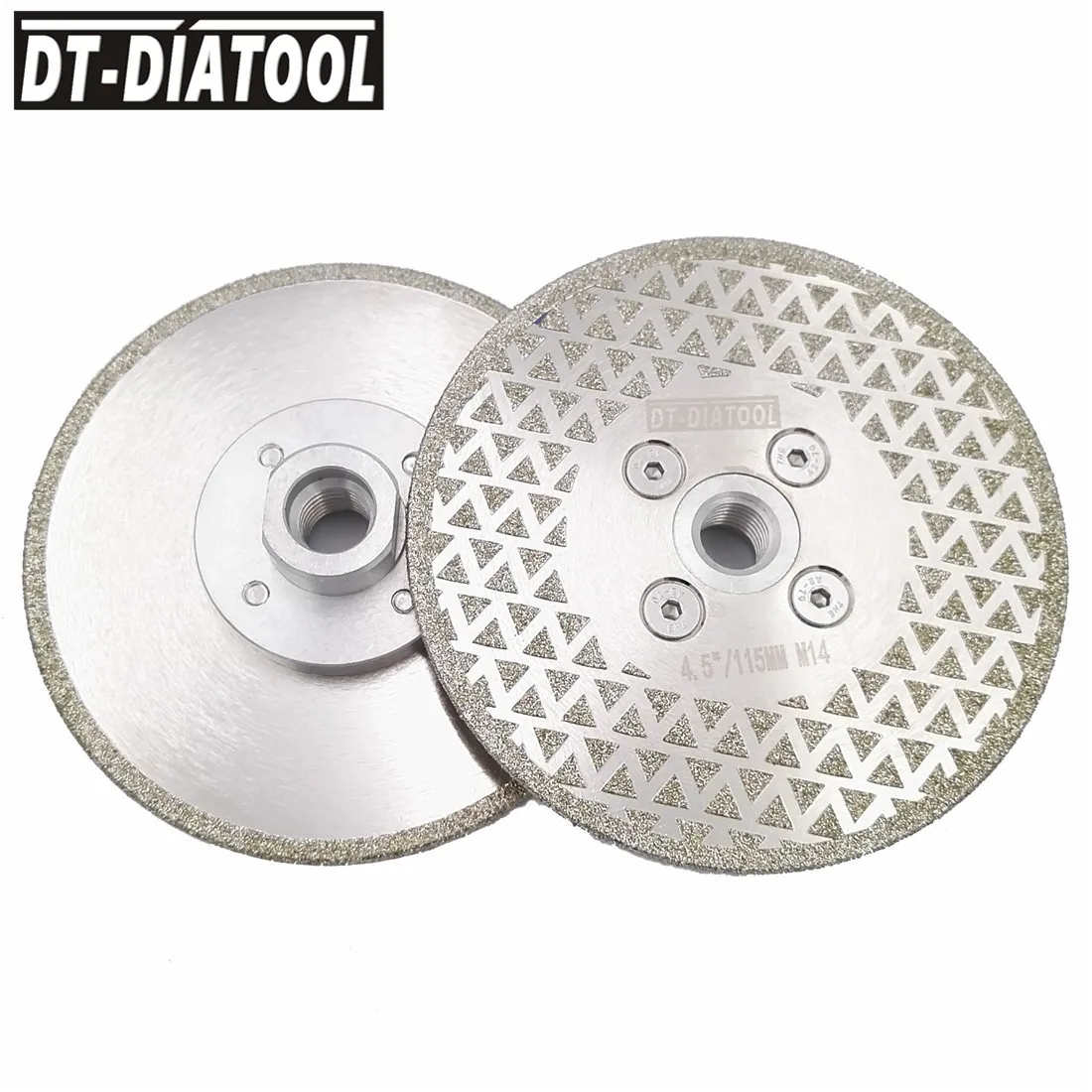 DT-DIATOOL 2pcs Diameter115mm Electroplated Diamond Cutting Disc  Grinding Wheel Saw Blade 4.5 inch M14 Thread Concrete Masonry