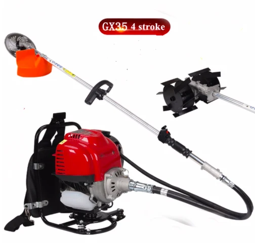 

Gx35 Backpack 4-stroke cultivator tiller digging tool Brush cutter Weeder Cutter hedge trimmer