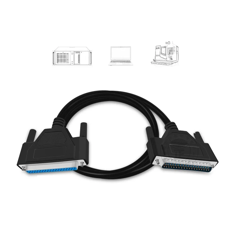 Kabel DB37 DB 37-pinowy kabel daty z męskiego na męskie męski na żeński żeński do żeńskiego przedłużacz 37 P kabel sygnałowy z czystej miedzi