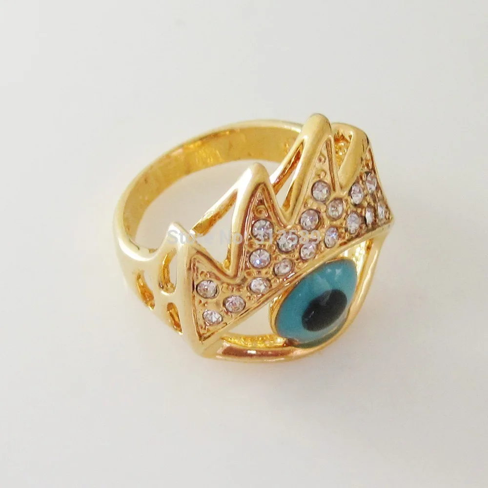 YELLOW GOLD PLATED Santa Lucia EYE/ EVIL EYE RING SIZE  7 8 9 /GREAT GIFT/