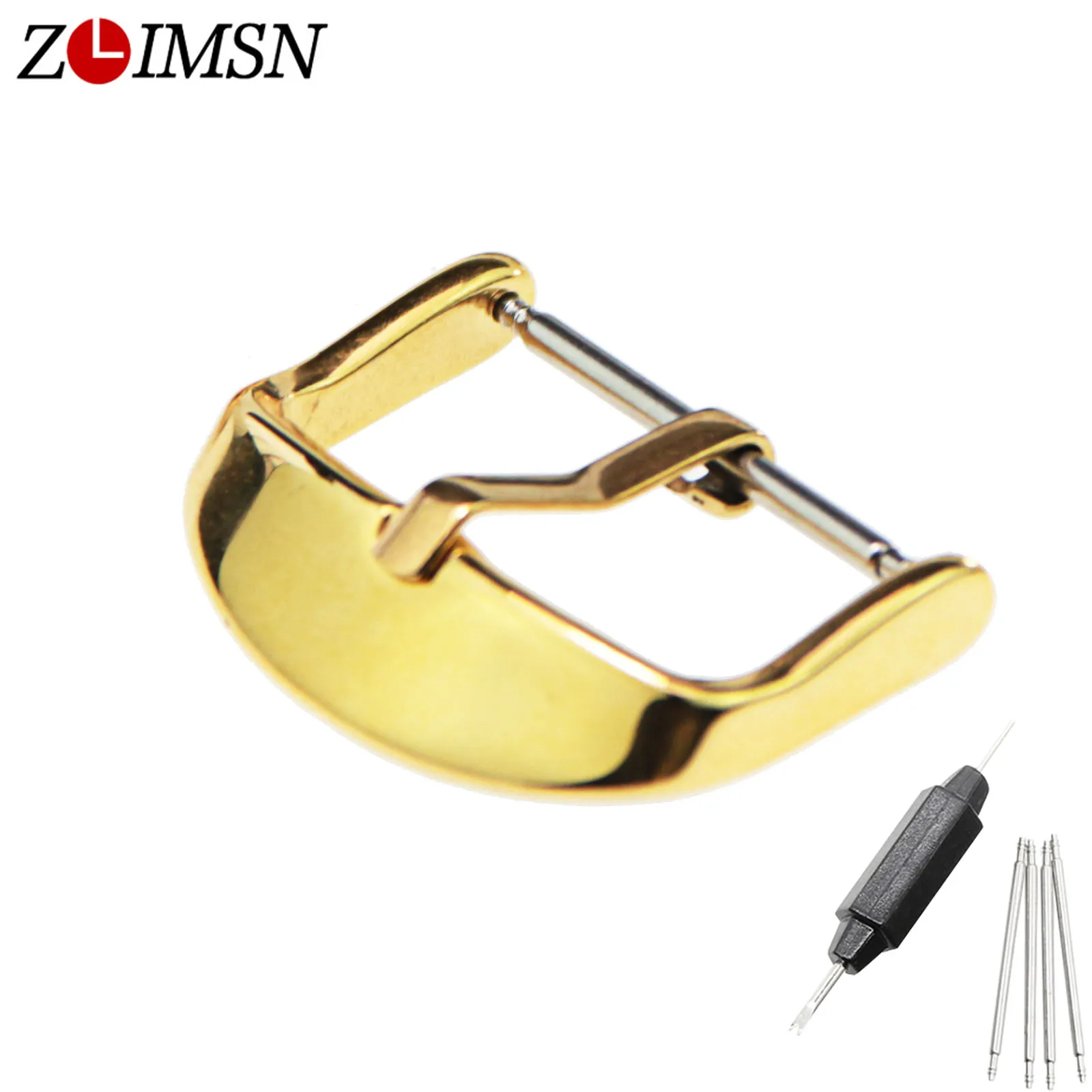 ZLIMSN Watch Buckle Stainless Steel Buckles 16 18 20 22mm Silvery Black Gold Polsihed Clasp Gesp Fivela Watches Accessories