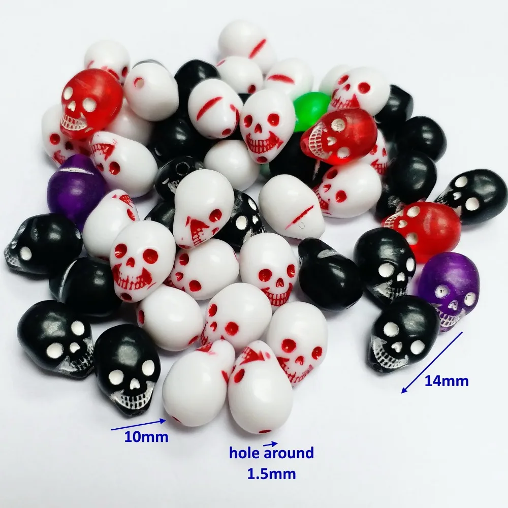 wholesale 100PCS bulk shape skeleton skull shape SK064 Charms Loose Beads Color Pony Beads for girl school science home crafts