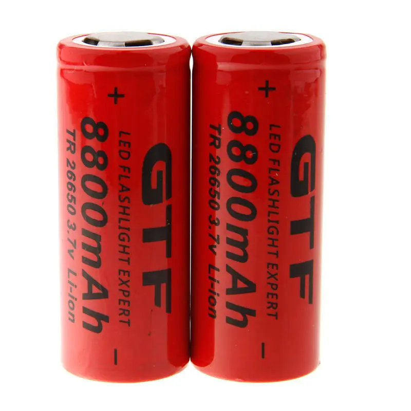 GTF 4pcs 26650 bateria 3.7V 8800mAh akumulator litowo-jonowy do latarki akumulatory