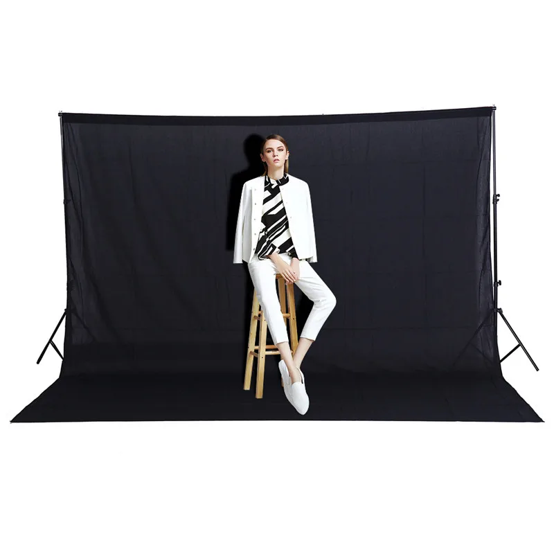 3X2M Black Color Cotton Non-pollutant Textile Muslin Photo Backgrounds Studio Photography Screen Chromakey Backdrop cloth