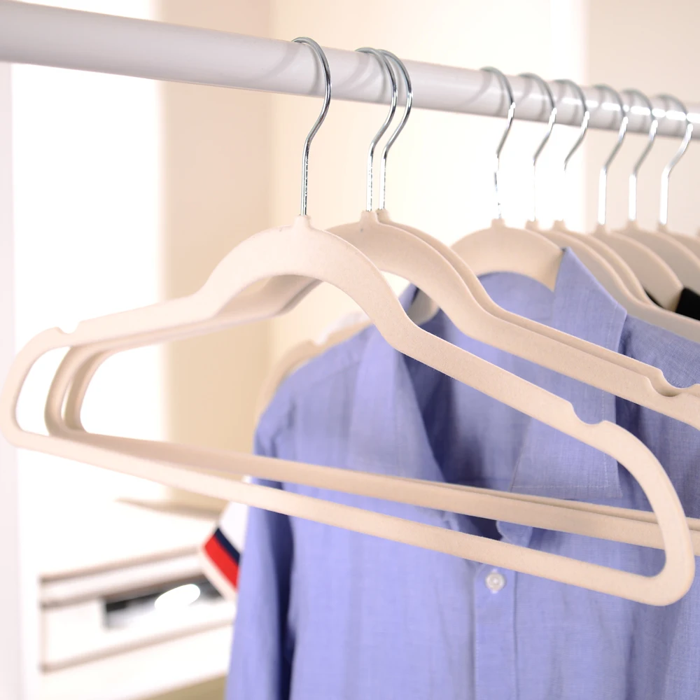 

10pcs/lot 45cm Flocking Hanger Men's Clothes Hangers Women's Clothing Hangers Non-trace Hangers