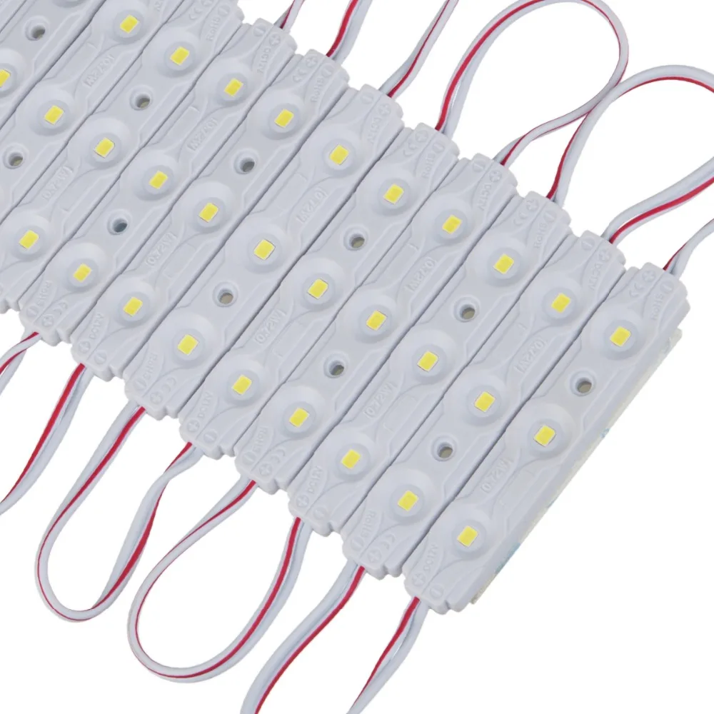 

60 PCS Led Module UL Listed White 0.72W 12V DC 2835 SMD Modules 3 Leds Waterproof Decorative Light for Letter Advertising Signs