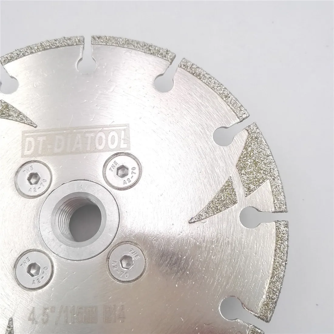 DT-DIATOOL 2pcs 다이아몬드 커팅 디스크 직경 115mm 타일 대리석 톱날 용 M14 스레드로 강화 된 전기 도금