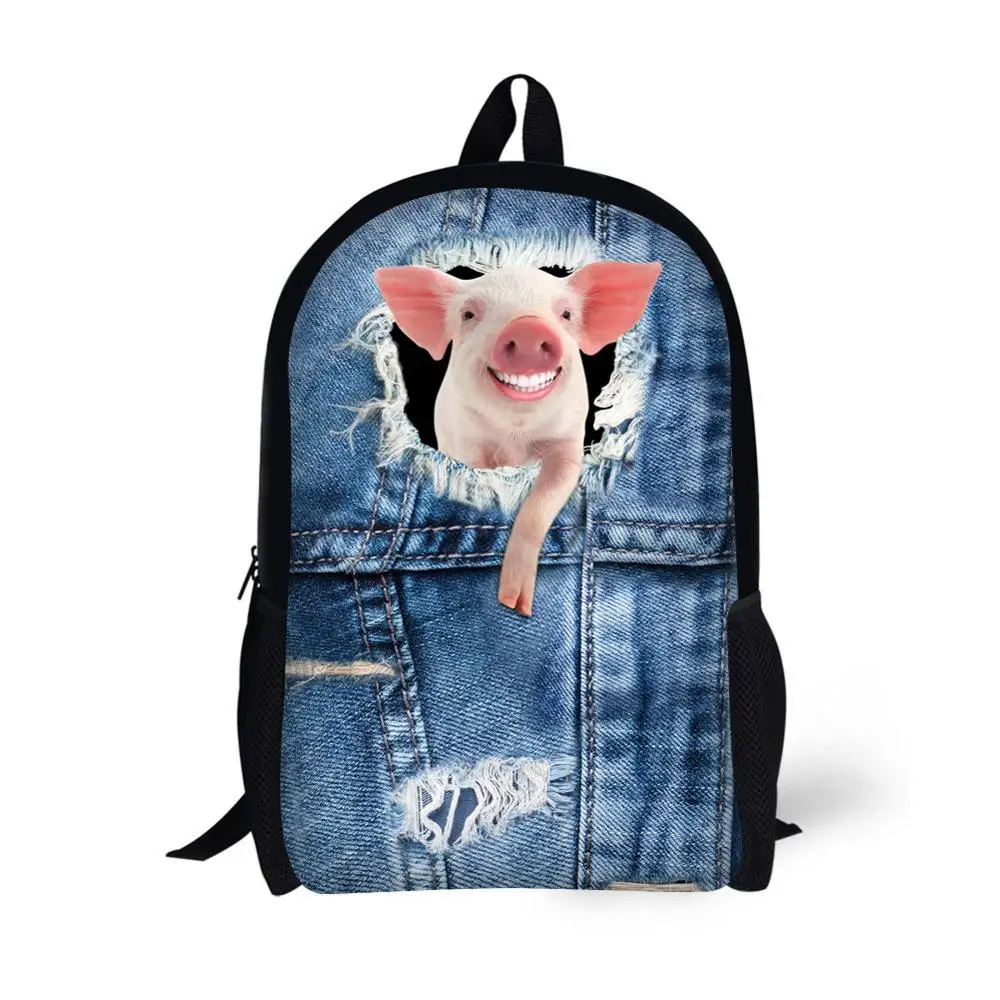 

Animal Pig Dog Cat Generic Backpack Bag Children School Bags for Age 6-15 Teenage Boys Girls Mochila Bag Pack 17 Inch Bookbag