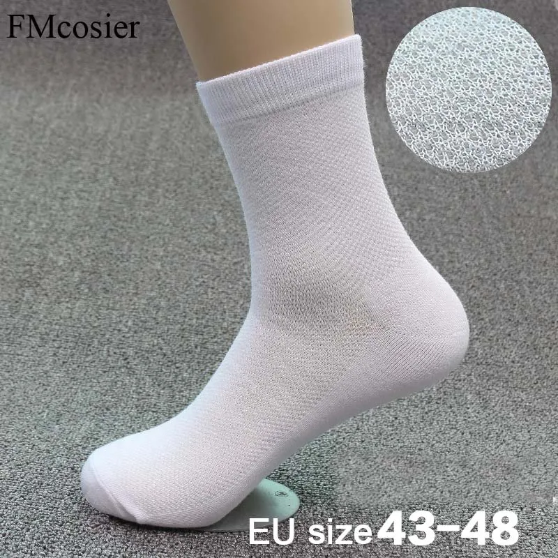 

10 Pairs Summer Autumn Thin Men's Cotton Solid color Classic Bussiness Dress Breathable Mesh Socks Black White Gray Wedding Gift