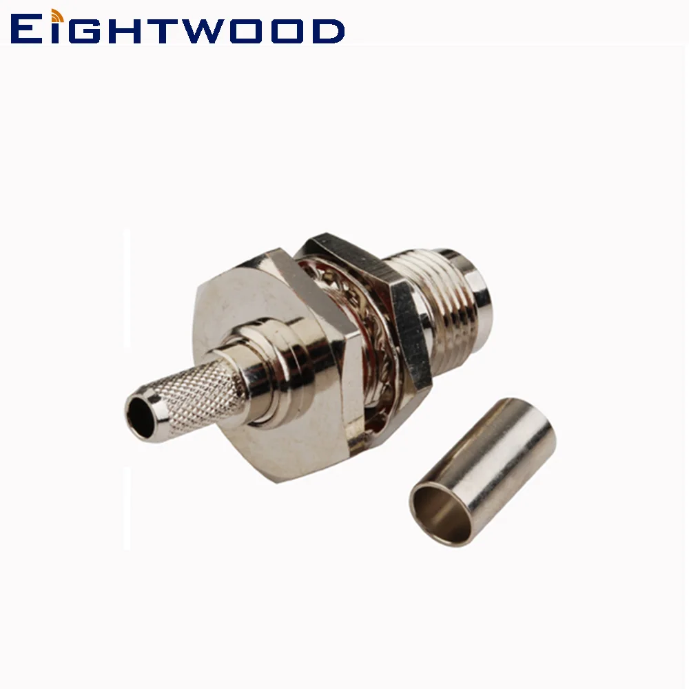 Eightwood TNC Jack Female Socket Bulkhead With O-Ring Waterproof RF Connector Crimp for RG58 RG142 LMR195 Coaxial Cable