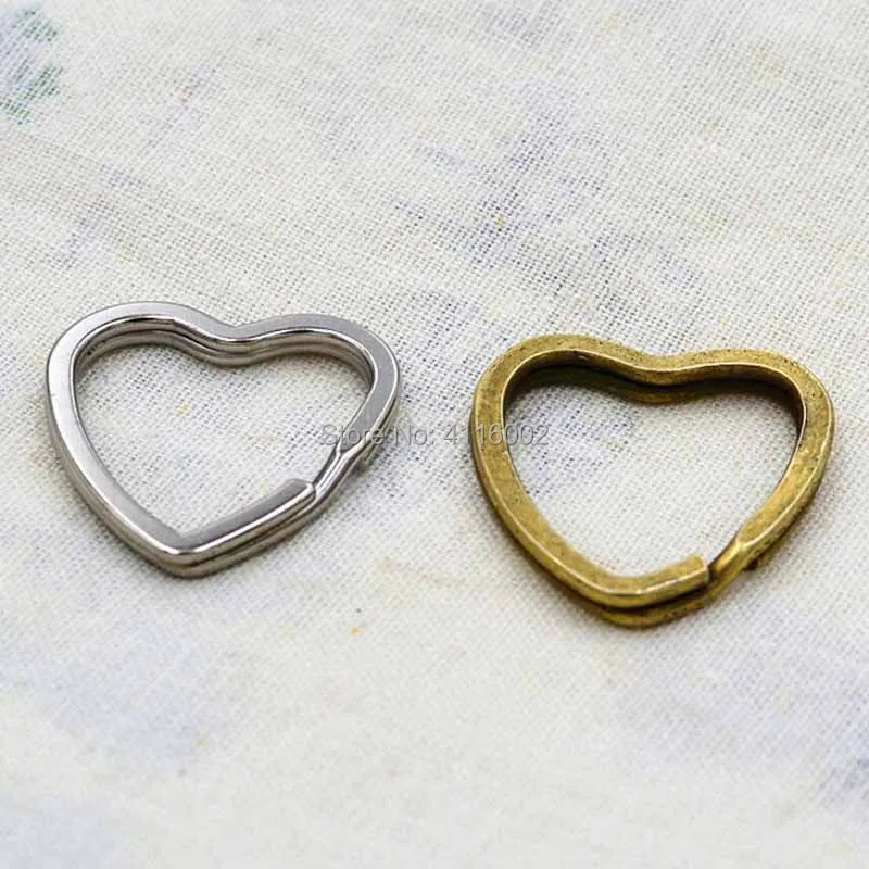 

2000pcs Bronze Silver Metal Key Holder Split Rings Keyring Keychain Loop Circle Hook Accessories Heart Shaped