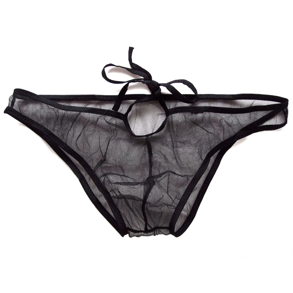 Mens Sheer C-thru Very Thin Tulle Low Rise Bikini Briefs  T768