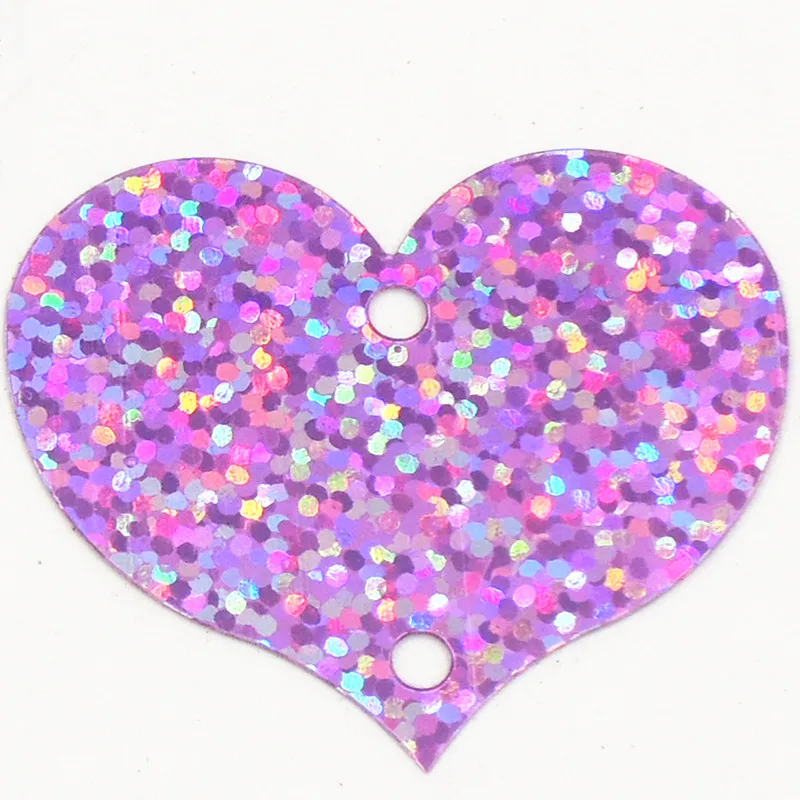 20Pcs 38*40mm Laser Sequin Loving Heart Sequins PVC Two Hole Paillettes DIY Wedding Party Sewing Craft Lentejuelas Accessories