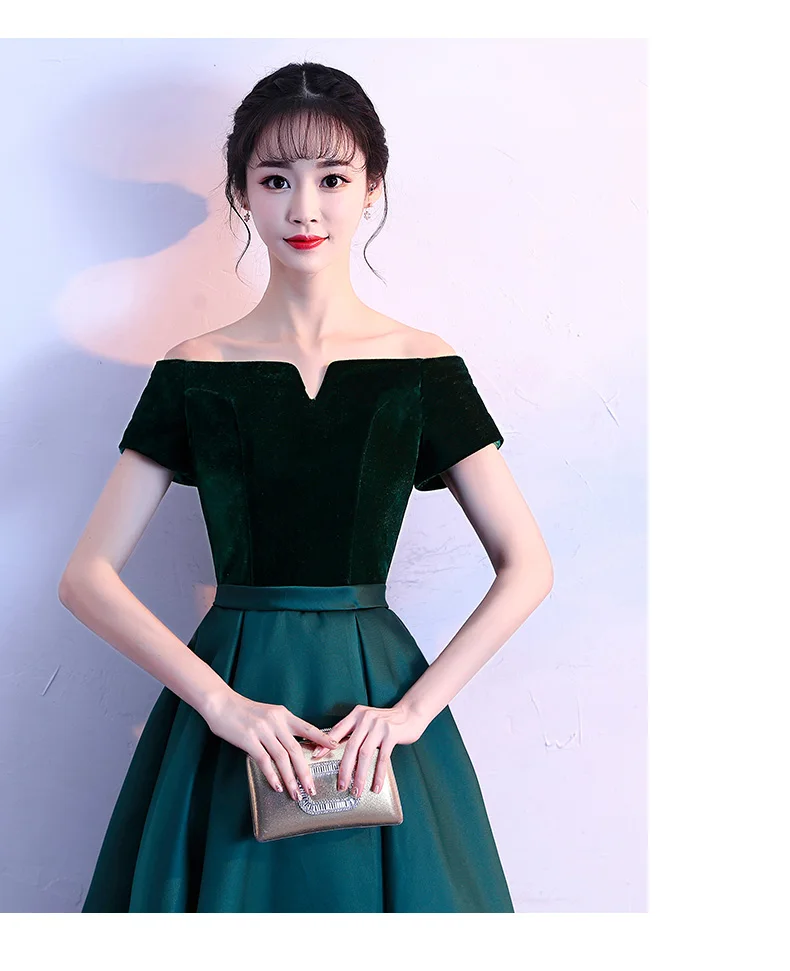 Velour Evening dresses 2019 ชุดแต่งงานอย่างเป็นทางการชุด cusomized ชุดราตรี dresses robe de soiree