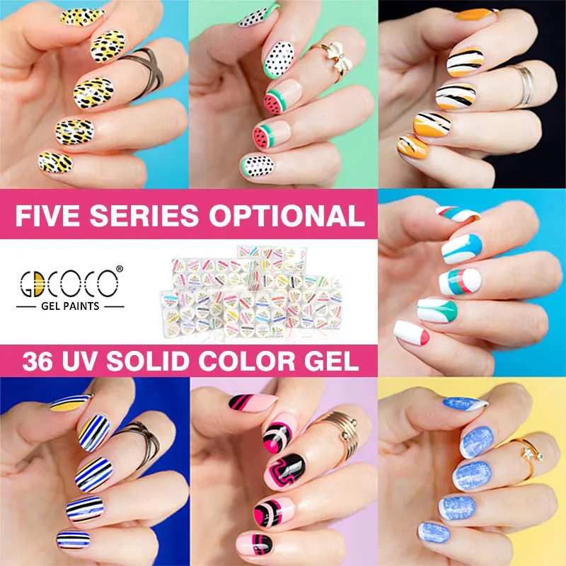 Gdcoco-novo esmalte em gel para arte em unhas, 5ml, uv, cor pura, faça você mesmo, decoração para unhas, esmalte em gel para secagem