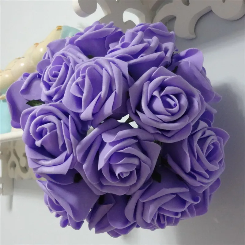 

Lavender Wedding Flowers 100 Stems Artificial Foam Roses Diameter 3" For Lavender Wedding Bouquet Table Centerpiece LNPE021