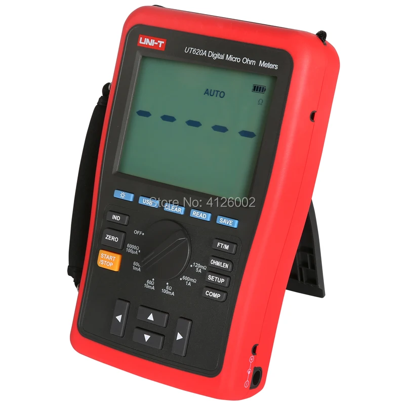 UNI-T UT620A Digital Micro Ohm Meter; Manual Range DC Low Resistance Tester, Data Storage/USB Data Transfer/Data Hold