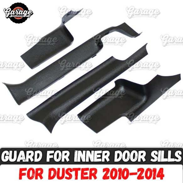 Guard of inner door sills for Renault / Dacia Duster 2010-2014 ABS plastic 1 set / 4 pcs trim accessories protect of carpet car