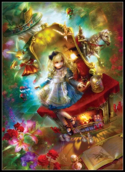 Embroidery Counted Cross Stitch Kits Needlework - Crafts 14 ct DMC Color DIY Arts Handmade Home Decor - Alice in Wonderland