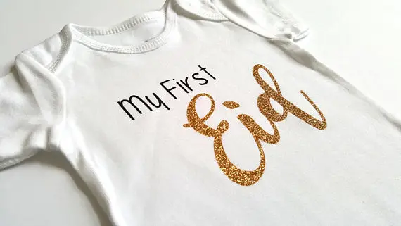 personalize Hajj, Mabrook, Eid Islamic birthday baby shower bodysuit onepiece romper Outfit New Year party favors muslim gifts