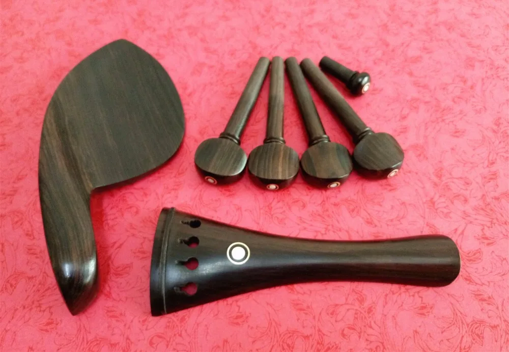 

1set Brand new natural ebony Viola parts peg tailpiece chinrest endpin