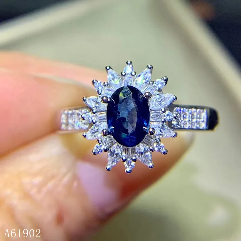 

KJJEAXCMY Boutique Jewelryar 925 Silver-inlaid Natural Sapphire Luxury Ring Support Inspection