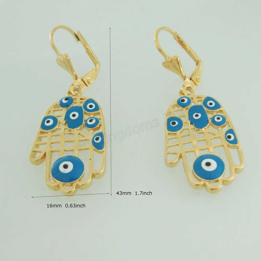 YELLOW GOLD PLATED FILL BRASS EVIL EYE 1.7