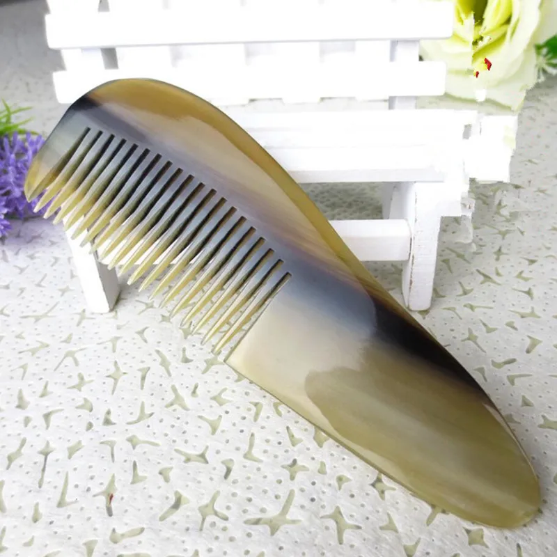 Natural cattle horn Comb Wide Tooth No-static head Massager Hair Brush Health care Hair Styling combs for hair massage peine