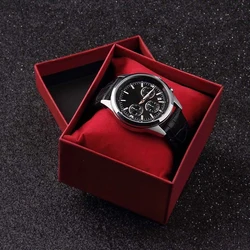 New Red Watch Box Cardboard Present Gift Box Rectangle High-Grade Quartz Watches Packing Box Jewelry Box Christmas Gift