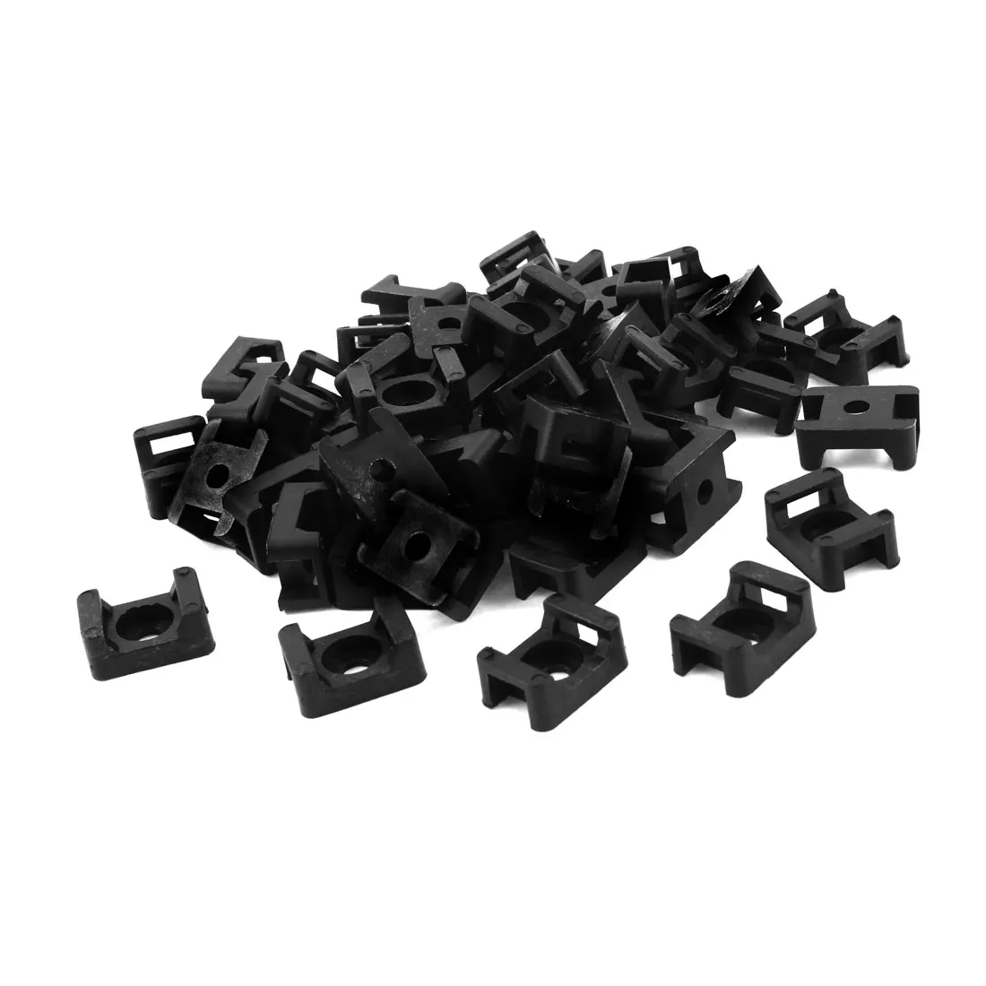 

UXCELL 100Pcs Cable Tie Mounts Black Plastic 9Mm Wire Buddle Cable Tie Mount Saddle Wiring Accessories fix this Mount Saddle