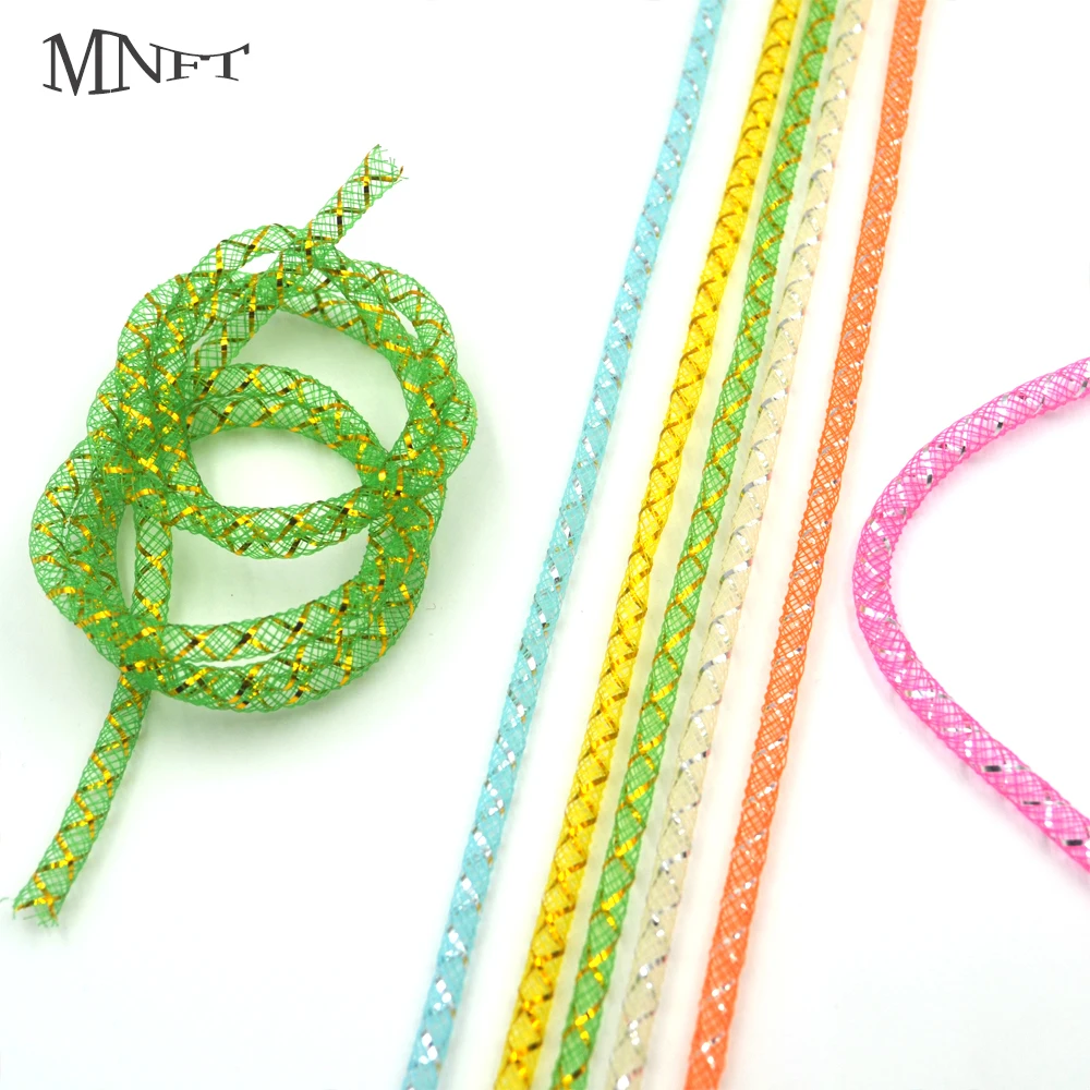 MNFT 1Packs2M Mutlitple Color Mylar Tinsel Mesh Tube Fly Tying Tube Mesh  Flashing Tubing