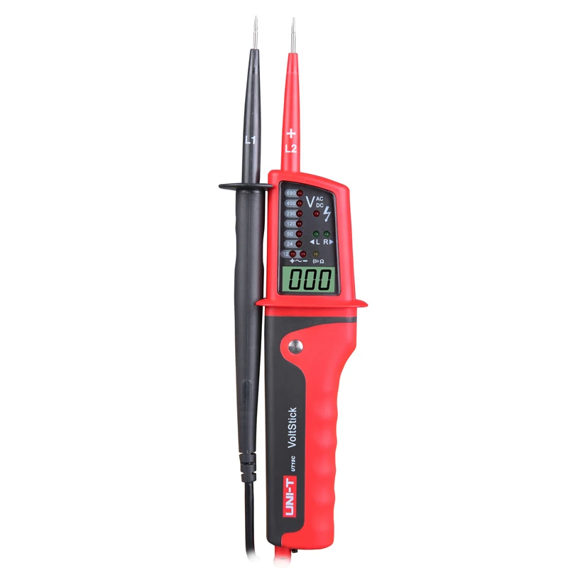 UNI-T UT15B/UT15C Waterproof Type Voltage Testers; AC/DC Voltage Test, Phase Rotation Test/Single Lead (L2) Voltage Detection