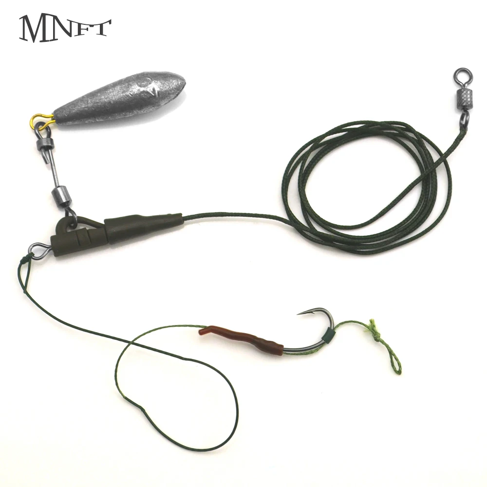 MNFT 2Set Carp Fishing leader Line With Lead Sinker Hair Chod Rig Terminal Tackle Hooks Size 6# 8#