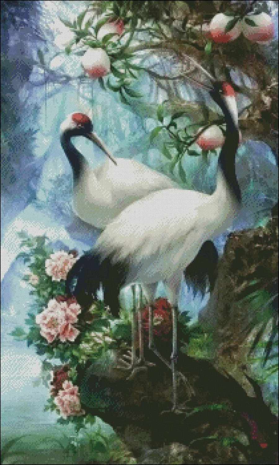 Red-crowned Cranes - Counted Cross Stitch Kits - DIY Crafts Handmade Needlework Embroidery 14 ct Cross Stitch Sets DMC Color